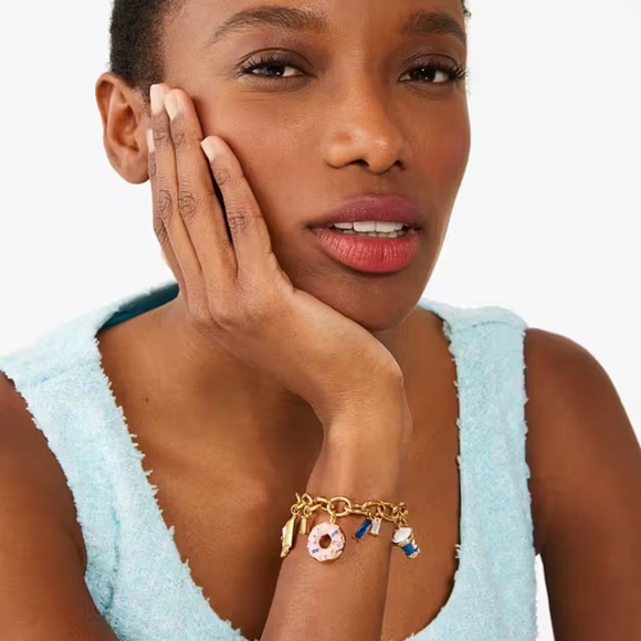 $169 Kate Spade Coffee Shop Donut Charm Bracelet - Picture 2 of 6